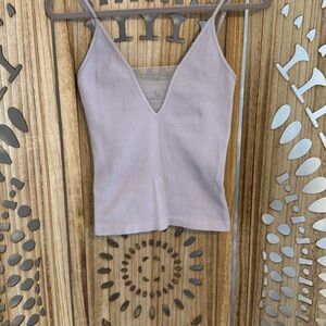 Free People Lilac Ribbed V-Neck Camisole